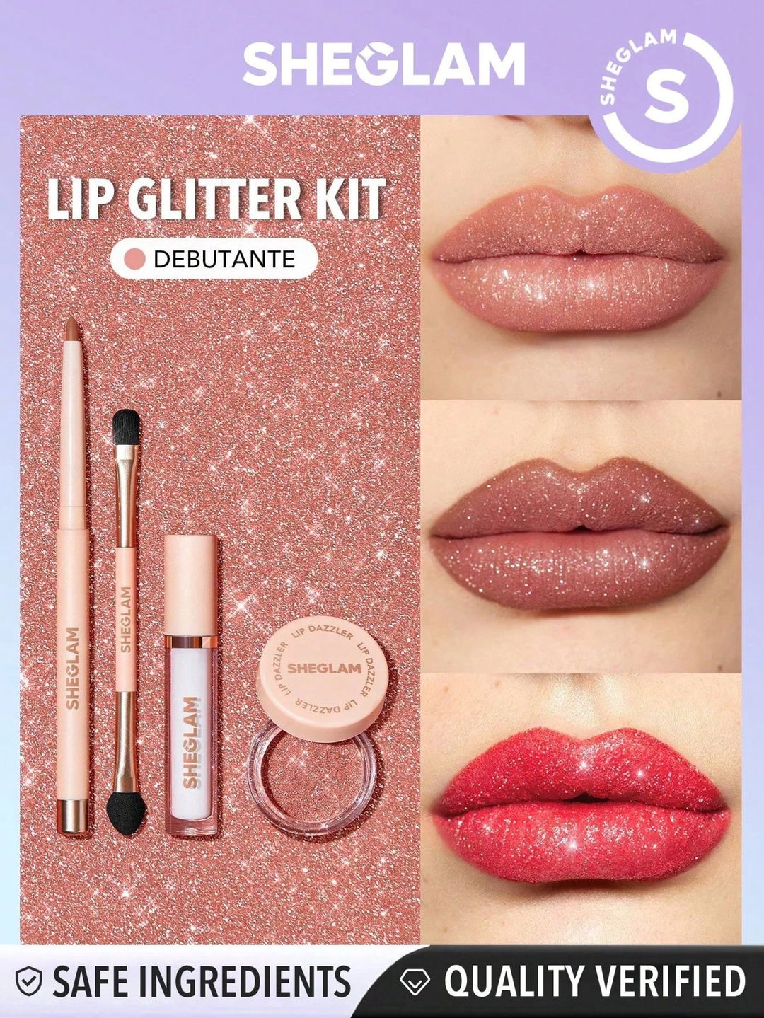 SHEGLAM LIP DAZZLER GLITTER KIT 4 IN 1