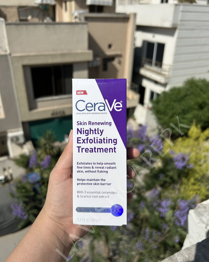 CERA VE SKIN RENEWING NIGHTLY EXFOLIATING TREATMENT.