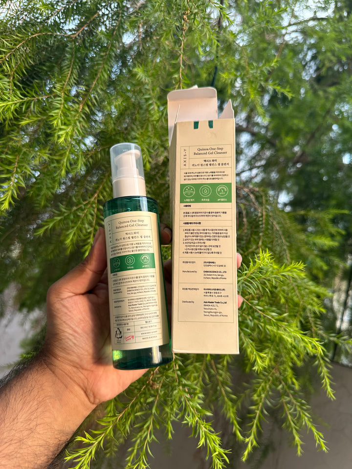 Axis-Y Quinoa One Step Balanced Gel Cleanser 180 ML. PH range: 5.5-6.5.