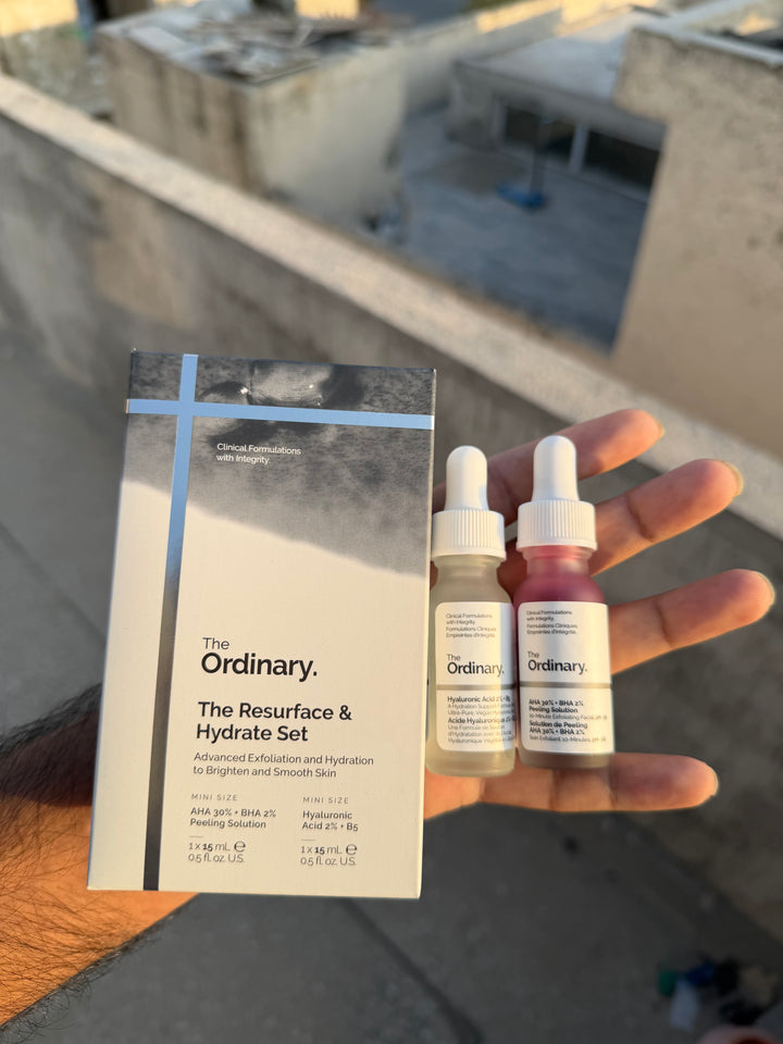 The ordinary the resurface and hydrate set (aha 30% + bha 2%) and (hyaluronic acid 2 %+ b5)