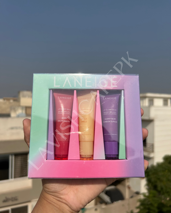LANEIGE LIP GLOWY BALM TRIO BOX .