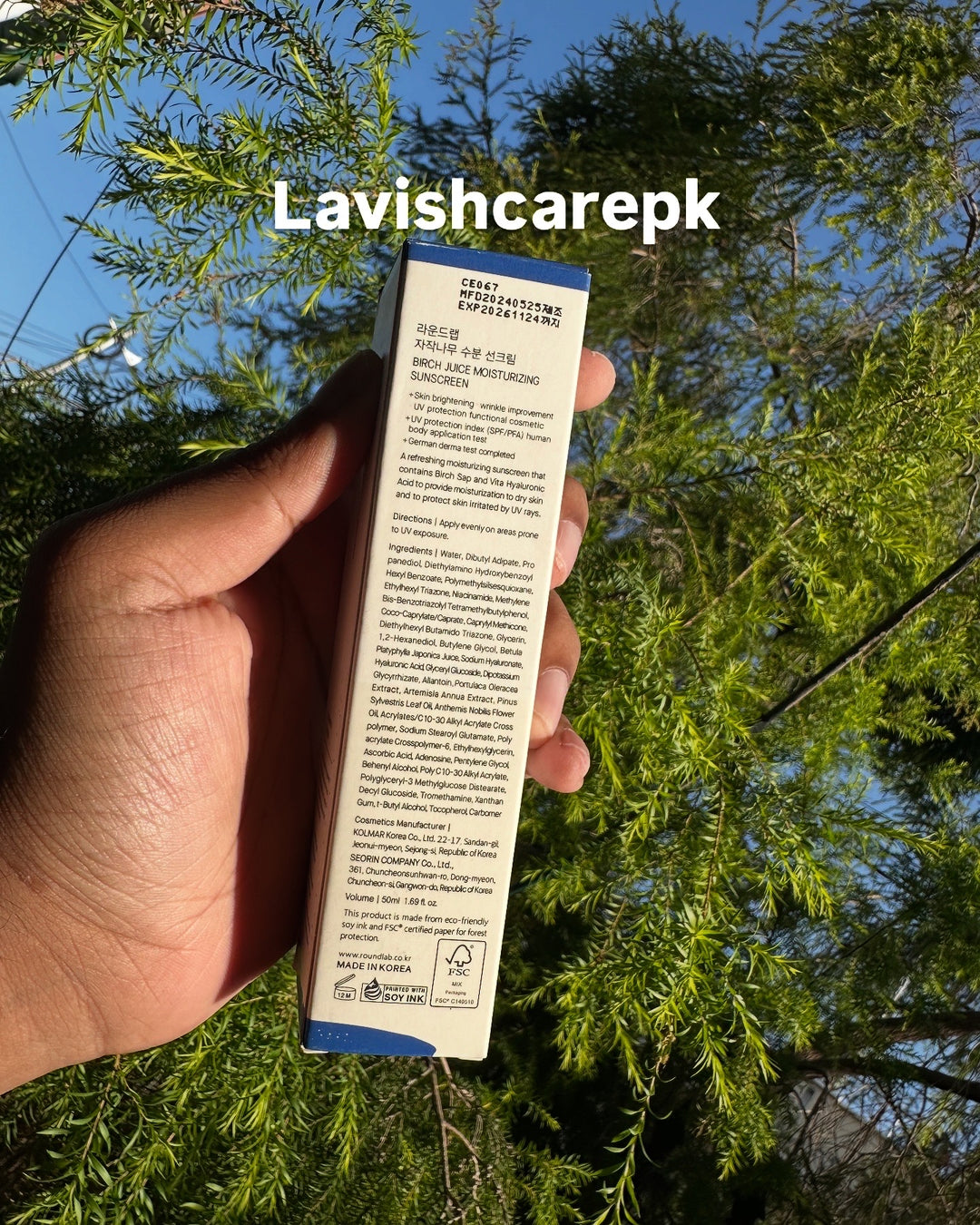ROUND LAB BIRCH JUICE MOISTURIZING SUNSCREEN SPF 50+ PA++++ (50ML) 🌿