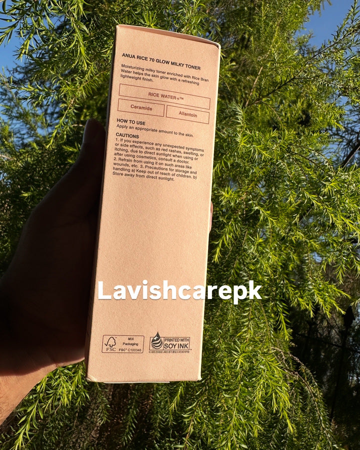 Anua Rice 70 Glow Milky Toner 250 ML Big size.