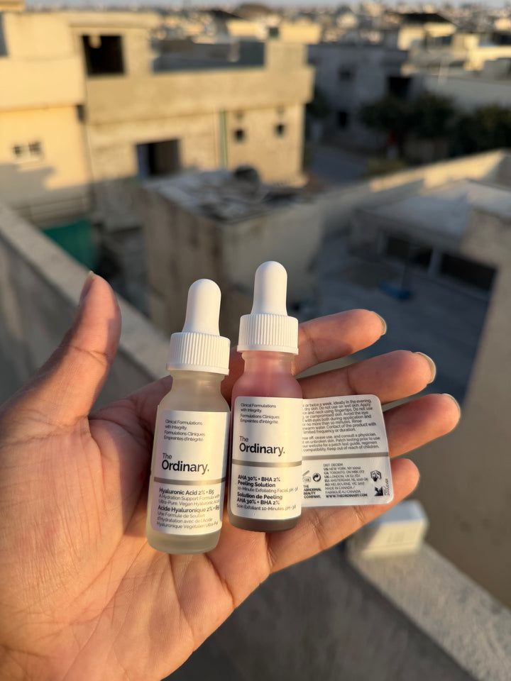 The ordinary the resurface and hydrate set (aha 30% + bha 2%) and (hyaluronic acid 2 %+ b5)