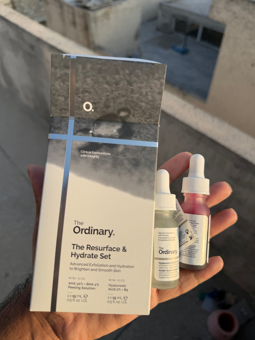 The ordinary the resurface and hydrate set (aha 30% + bha 2%) and (hyaluronic acid 2 %+ b5)