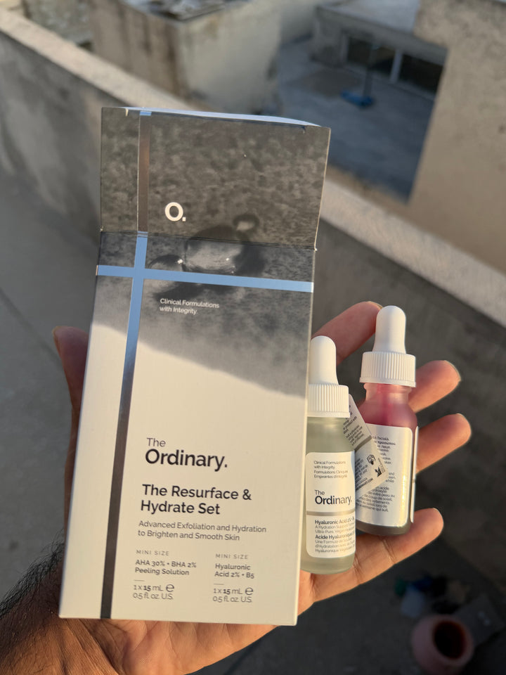 The ordinary the resurface and hydrate set (aha 30% + bha 2%) and (hyaluronic acid 2 %+ b5)