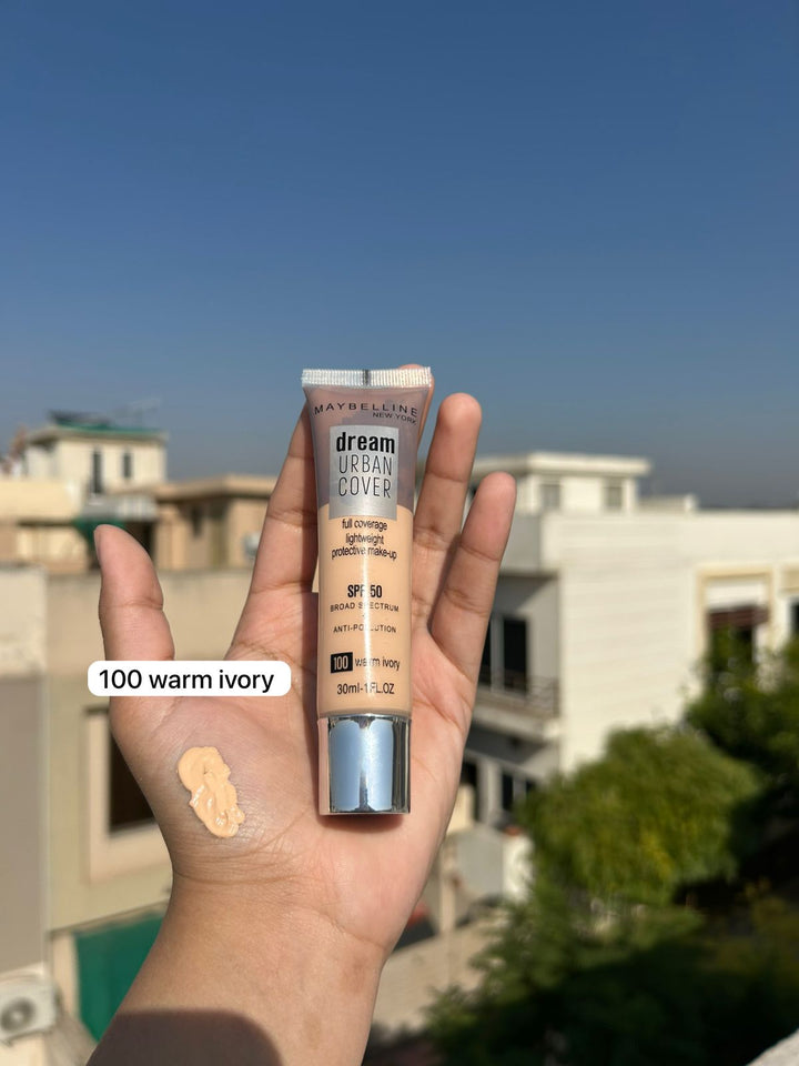 Maybelline dream urban cover full coverage light weight protective make up foundation spf 50