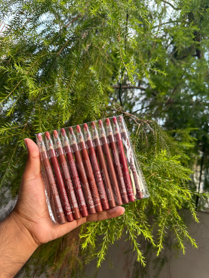FLORMAR COLORFUL NUDE LIP PENCILS PACK OF 12