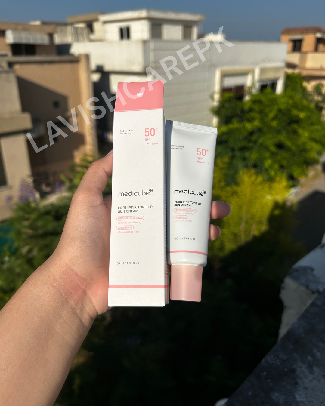 MEDICUBE PDRN Pink Tone-Up Sun Cream SPF 50+ PA++++ — Brighten, Protect, Revive