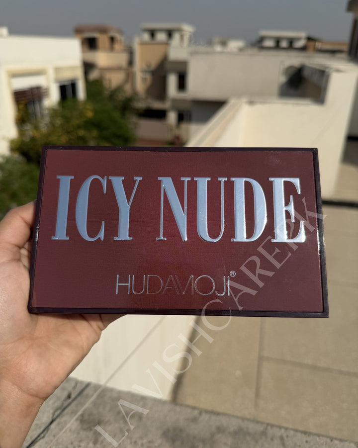 HUDAMOJI ICY NUDE HIGH PIGMENT EYESHADOW PALETTE.