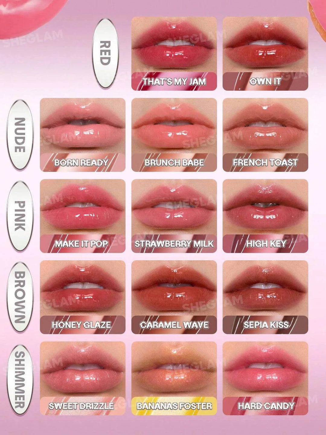 SHEGLAM GLASS LOCK AIR GLOSS 3.4 ML EACH