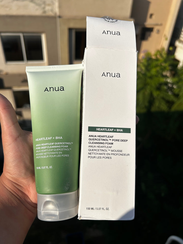 ANUA HEARTLEAF + BHA QUERCETINOL DEEP CLEANSING FOAM – 150ML. (WHITE BOX).