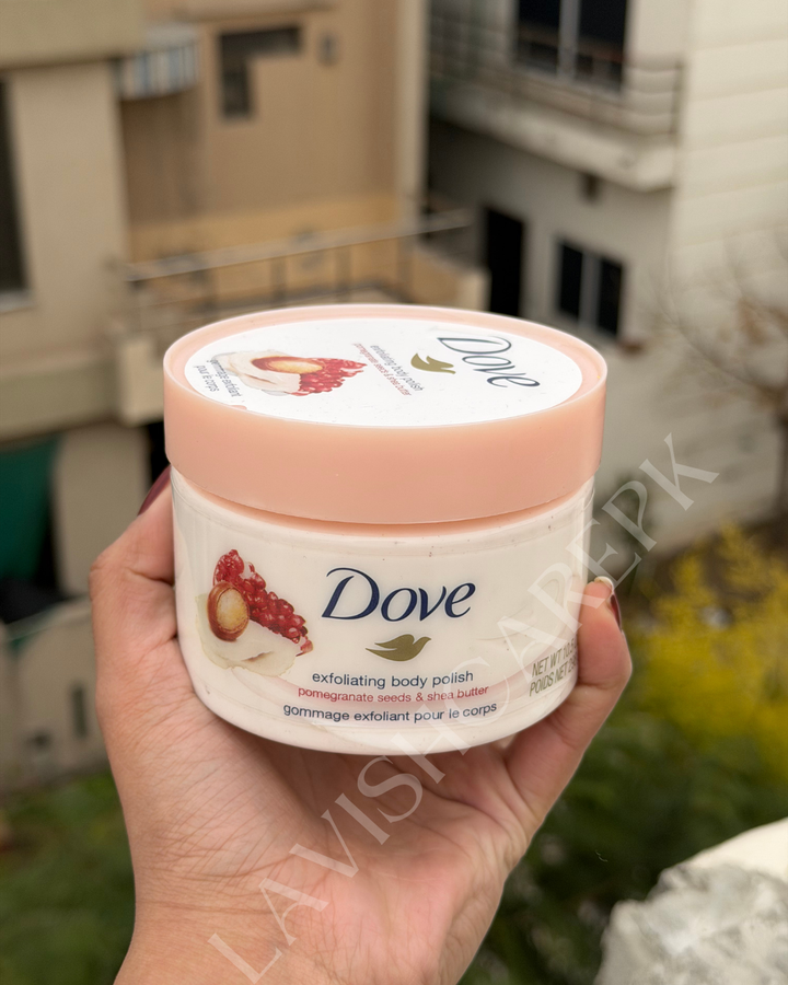 DOVE POMEGRANATE SEEDS & SHEA BUTTER EXFOLIATING SCRUB 298 G