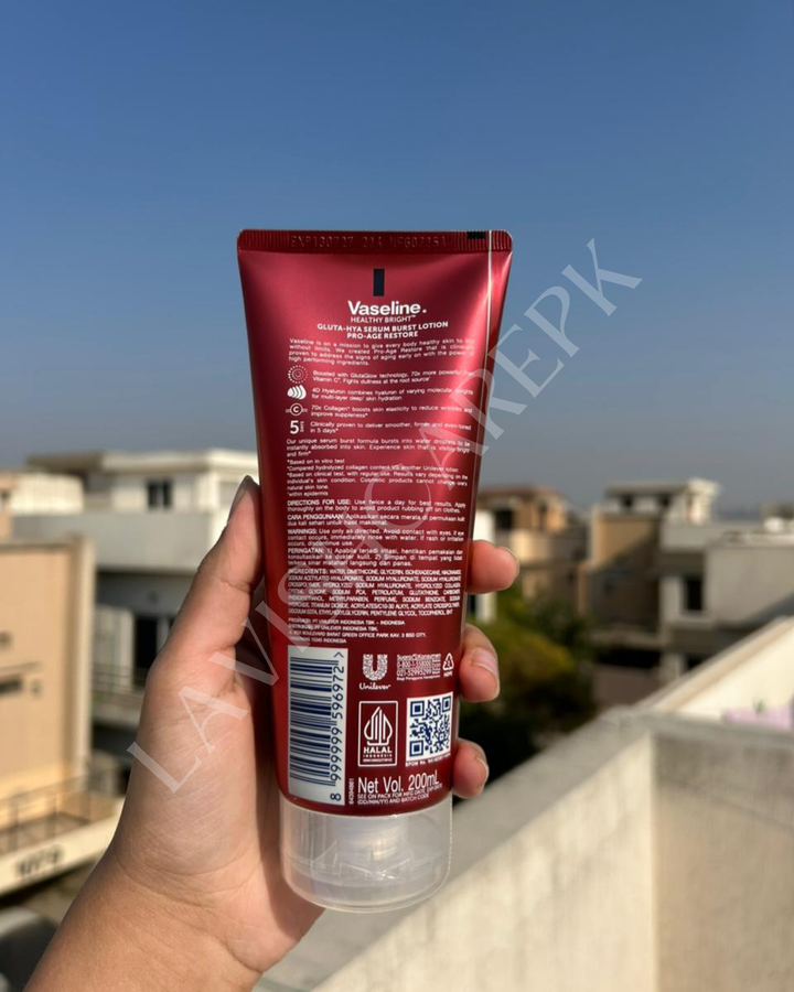 Vaseline gluta hya serum burst lotion pro age restore 200 ML