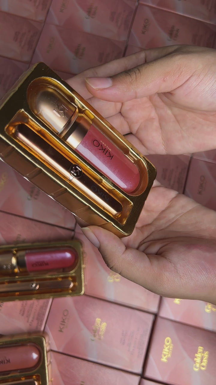 KIKO MILANO GOLDEN OASIS CHIC LIPS BEAUTY KIT 2 IN 1.